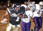 gaffney FB  Gaffney WR Sidney Rice (1) drives through West Ashley defender Marcus Haynes (24) toward the endzone during the first half of football action at Gaffney High School Friday night, 11-14-03.