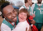 specOlymp1.jpg  Shawn Means, left, of Spartanburg, gets a hug from Sharon Kirby, right, of Spartanburg, after Means and his volleyball teammates won gold medals in the South Carolina Special Olympics Fall Games held at Furman University Saturday.   480 athletes from across the state competed in six sports including bocce, soccer, volleyball, golf, rollerskating, and tennis.
