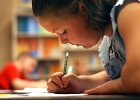 writingkids  Beth Hipp, 11, and other fifth-graders in Susan Chester&#39;s class at Campobello-Gramling School, work on a writing exercise in class Wednesday afternoon. The school recently won an exemplary writing award.